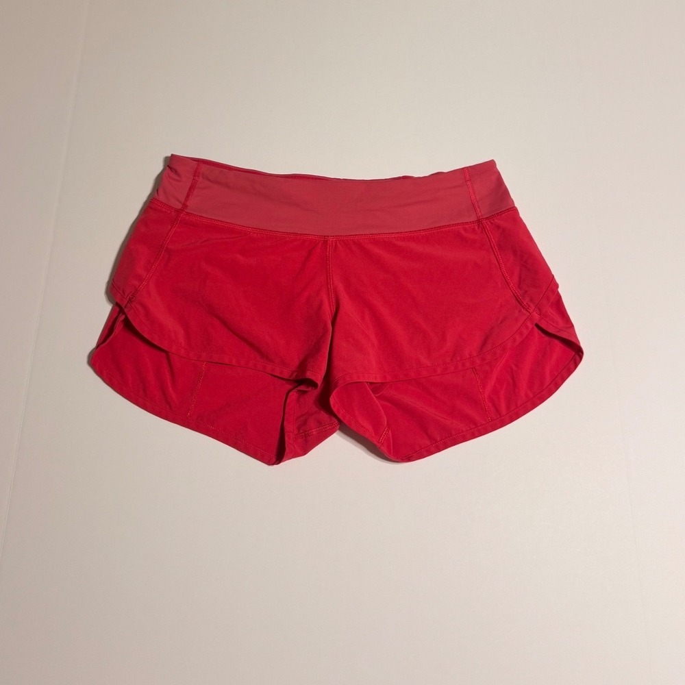 Lululemon Speed Up Low-Rise Lined Shorts Pink Red Size 6 Running Athletic Gym